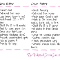 CORRECTEDchart-Shea-Butter-VS-Cocoa-Butter-by-WhippedGreenGirl.com-Benefits-Uses-Handling